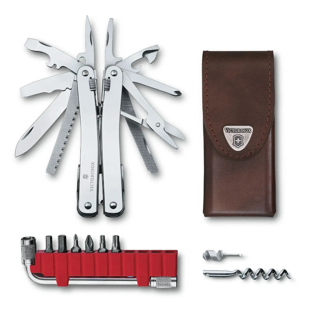 Victorinox SwissTool Spirit Plus Pointed Multi-tool With Leather Box Pouch